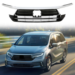 Front ABS Black Upper Grille Grill Chrome Molding For Honda Odyssey 2021/2022/2023