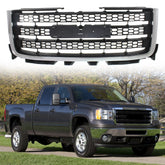 Grille Chrome with Textured Black For 2011/2012/2013/2014 GMC Sierra 2500 HD Sierra 3500 HD