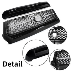 For 2014-2021 Toyota Tundra Gloss Black Front Grille & Hood Bulge Molding Grill