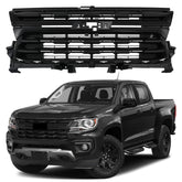 For 2021-2022 Chevrolet Colorado Upper Grille Bumper Grill W/ Gloss Black Trim