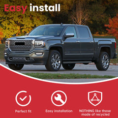 Front Upper Chrome Mesh Grille Fits 2016-2018 GMC Sierra 1500 Denali Style