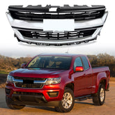 For 2015/2016/2017/2018/2019/2020 Chevrolet Colorado Front Bumper Upper Grille Black Chrome Grill