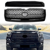 For 2014-2021 Toyota Tundra Gloss Black Front Grille & Hood Bulge Molding Grill