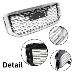 Chrome Front Upper Grille Mesh Grill For GMC Yukon/ Yukon XL Denali Style 15-20