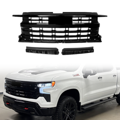 Front Grill For 2022-2024 Chevy Silverado 1500 LTZ Gloss Black