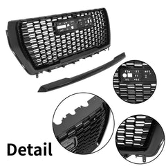 Glossy Black Front Grille&Grill Hood Molding Trim For 2021-2023 GMC Yukon Denali