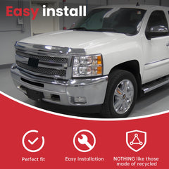 For Silverado 1500 2007-2013 Chrome Shell Front Grille w/Black Insert Trim Grill