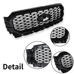 For 2021-2023 Ford F150 F-150 XLT Front Bumper Grill Grille Gloss Black Surround