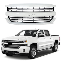 Summit White Upper Bumper Grille Grill For 2016-2018 Chevrolet Silverado 1500