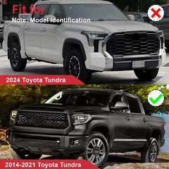 Fit For 2014-2020 Toyota Tundra New Black Front Grille & Hood Bulge Molding Set