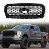 For 2021-2023 Ford F150 F-150 XLT Front Bumper Grill Grille Gloss Black Surround