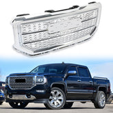 Front Upper Chrome Mesh Grill Fits 2016/2017/2018 GMC Sierra 1500 Grille Denali Style
