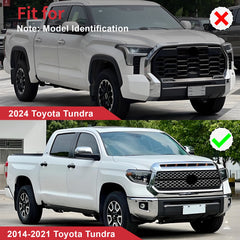 Front Upper Hood Bulge Molding Grille Trim For Toyota Tundra 2014-2021 W/Light