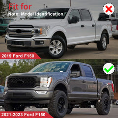 For 2021-2023 Ford F150 F-150 XLT Front Bumper Grill Grille Gloss Black Surround