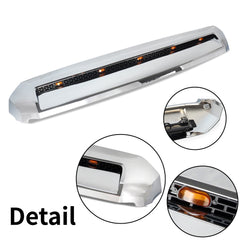 Front Upper Hood Bulge Molding Grille Trim For Toyota Tundra 2014-2021 W/Light