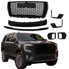 For 2021-2023 GMC Yukon/XL Denali Front Grille Hood Trim Molding Gloss Set 7pcs