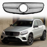 Front Chrome Diamond Grille Grill For Mercedes Benz X253 2015/2016/2017/2018/2019 GLC300 GLC43