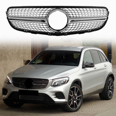 Front Chrome Diamond Grille Grill For Mercedes Benz X253 2015/2016/2017/2018/2019 GLC300 GLC43