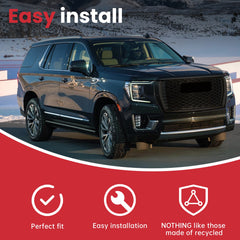 Black Front Upper Hood Molding Trim Plastic For 2021-2022 GMC Yukon/Yukon XL