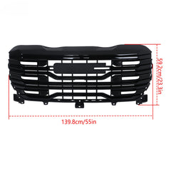Plastic Front Grille Assembly For GMC Sierra 1500 AT4/AT4X 2022/2023/2024 Gloss Black