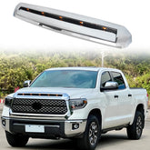 Front Upper Hood Bulge Molding Grille Trim For Toyota Tundra 2014-2021 W/Light