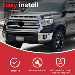 Front Upper Hood Bulge Molding Grille Trim For Toyota Tundra 2014-2021 W/Light