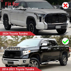 For 2014-2021 Toyota Tundra Front Upper Hood Bulge Molding Grille W/ Light Gloss Black