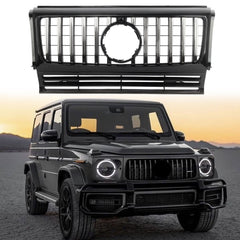 GT Front Grille FIT For W463 G-CLASS 1990-2018 Chrome Black WITH CAMERA HOLE