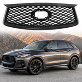 For INFINITI QX50 2019/2020/2021/2022/2023 Upper Grille Gloss Black Grill W/Camera Hole Plastic