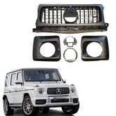 Mercedes G-Class W464 G500 550 to G63 Front Grill+Head Lights Covers 2019-2025