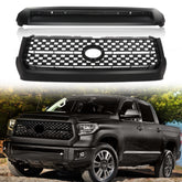 Fit For 2014-2020 Toyota Tundra New Black Front Grille & Hood Bulge Molding Set