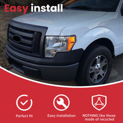 Matte Black Upper Front Bumper Grille Grill For 2009-2014 Ford F-150 F150 XLT