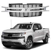 For Chevrolet Silverado 1500 LT RST 2019-2021 Chrome Front Bumper Upper Grille