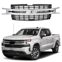 For Chevrolet Silverado 1500 LT RST 2019-2021 Chrome Front Bumper Upper Grille