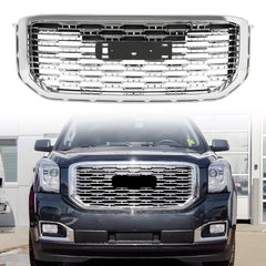 Chrome Front Upper Grille Mesh Grill For GMC Yukon/ Yukon XL Denali Style 15-20