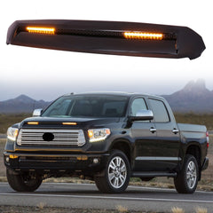 For 2014/2015/2016/2017/2018/2019/2020/2021 Toyota Tundra W/Light Bar Front Upper Hood Bulge Molding Grille Trim
