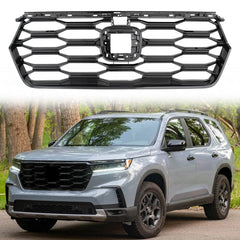 For 2023 2024 2025 Honda Pilot Trailsport Front Upper Grill With Camera Hole Black