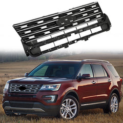For Ford Explorer 2018-2019 Front Bumper Upper Grille w/Chrome Mesh Style Grill