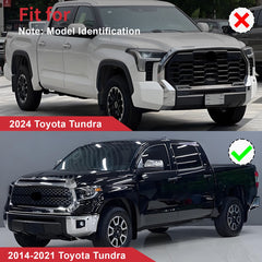 Chrome Front Bumper Grille & Hood Bulge Molding For 2014-2021 Toyota Tundra
