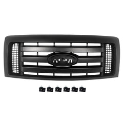 Matte Black Front Bumper Grille Upper Grill For 2009/2010/2011/2012/2013/2014 Ford F-150 F150 XLT