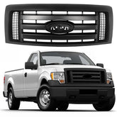 Matte Black Front Bumper Grille Upper Grill For 2009/2010/2011/2012/2013/2014 Ford F-150 F150 XLT