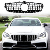 GT R Front Grille For Mercedes Benz W218 CLS400 CLS550 2015-2018 Chrome+Black