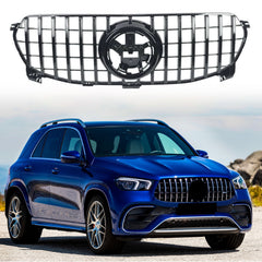 GTR Front Bumper Grill All Black Fit For W167 GLE-CLASS Standard 2020/2021/2022/2023