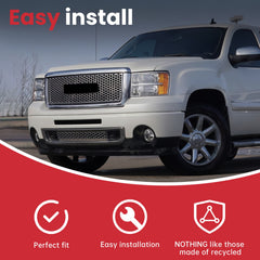 Fits 2007/2008/2009/2010/2011/2012/2013 GMC Sierra 1500 Denali Front Upper Hood Grill Grille New Body Style