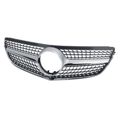 Diamond Grill Fit W207 E-CLASS Coupe facelift 2014-2017 Silver W/o Camera Hole