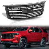 Front Upper Suburban LTZ Style Main Gloss Black Grille For 2015-2020 Chevy Tahoe