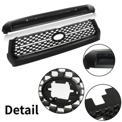 Fit For 2014-2020 Toyota Tundra New Black Front Grille & Hood Bulge Molding Set
