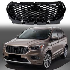 Honeycomb Front Bumper Grille Fit For 2017-2018 Ford Escape/Kuga Glossy Black