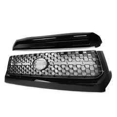 Front Grille & Hood Bulge Molding Grill For 2014-2021 Toyota Tundra Gloss Black