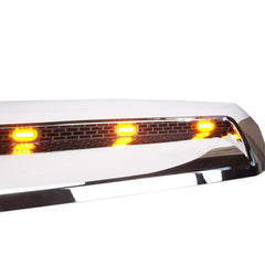 Front Upper Grille Hood Scoop FOR TOYOTA TUNDRA 2014/2015/2016/2017/2018/2019/2020/2021 Chrome w/ led Lights Lamp